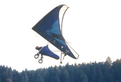 minimum powered hang glider in flight