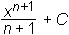 x^(n+1)/(n+1)