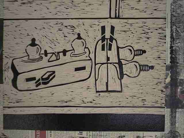 linolej pripravljen za odtis