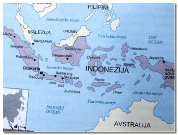 Geografski polo�aj Sulawesija (Celebes) v indonezijskem oto�ju