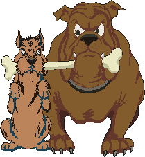 Grrr, spusti jo! To je moja kost!!!