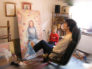 Stjepan Perkovi� slika sa nogom i je �lan med�unarodnog udru�enja slikara koji slikajo ustima i nogom