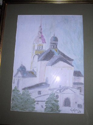 entvika cerkev - oljni pastel