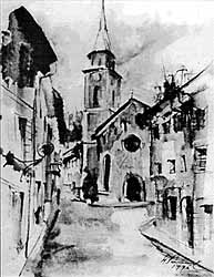 Cerkev sv. Andreja v Triu, olje na kartunu 1995