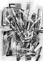 Izsek iz narave, meana tehnika na papirju, format 50x70 cm