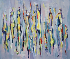 Skupina, 2002, olje na platnu