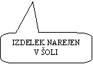 Rounded Rectangular Callout: IZDELEK NAREJEN V ŠOLI