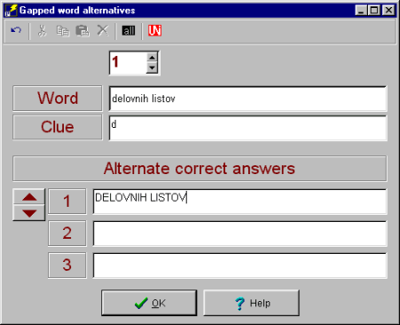 Okno za opis odgovorov