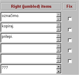 Opis  pravilnega vrstnega reda, slik ali povezav
