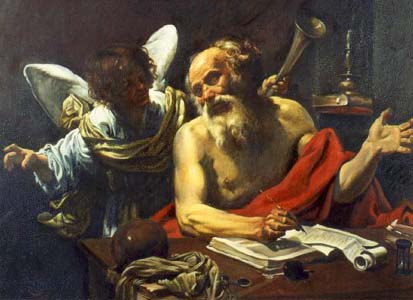 sv. Hieronim z angelom, Simon Vouet, 1625.