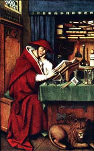 Sv. Hieronim pri knjigah, Jan van Eyck