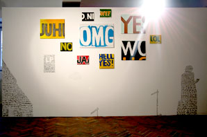LOL series with wall drawing, 2014/15, Gallery Savin's Salon, Žalec
