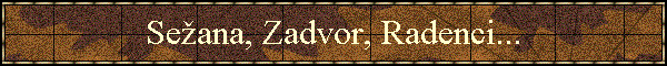Seana, Zadvor, Radenci...
